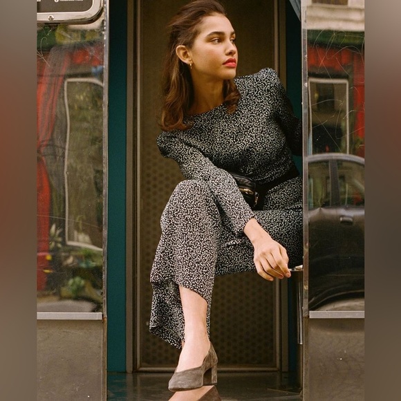 Rouje Wanda Jumpsuit In Black & White Micro Floral - Picture 2 of 15